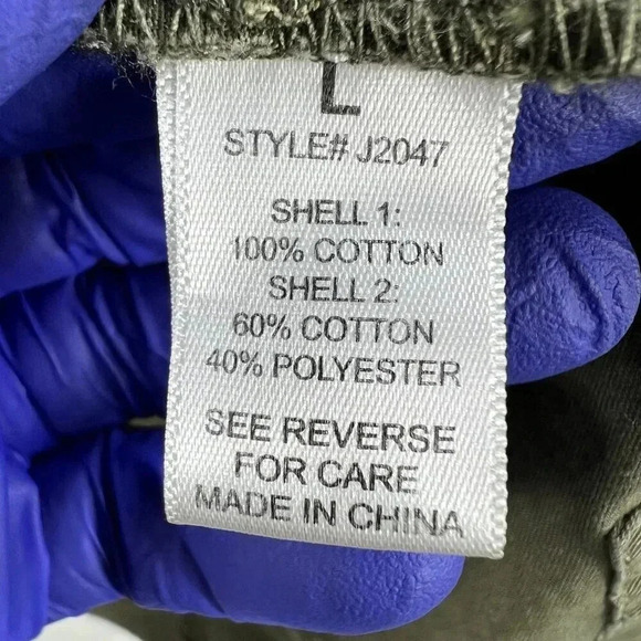 Active USA NWT Lg Hooded Utility Jacket Floral Patch Military Army Green Shacket - Picture 14 of 16